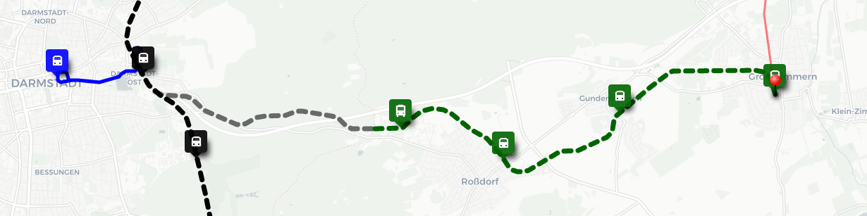 Karte der Stadt-Land-Bahn